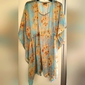 Baby blue Sunflower drawstring dress🩵